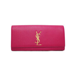 Saint Laurent Cassandre clutch fuchsia hot pink grained leather